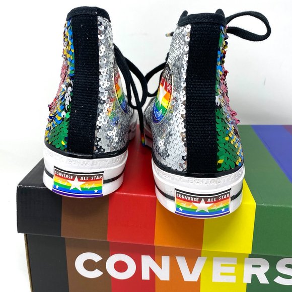 Converse CHUCK 70 High Sequins Multi Sneakers Women’s Size 167755C - Picture 3 of 9